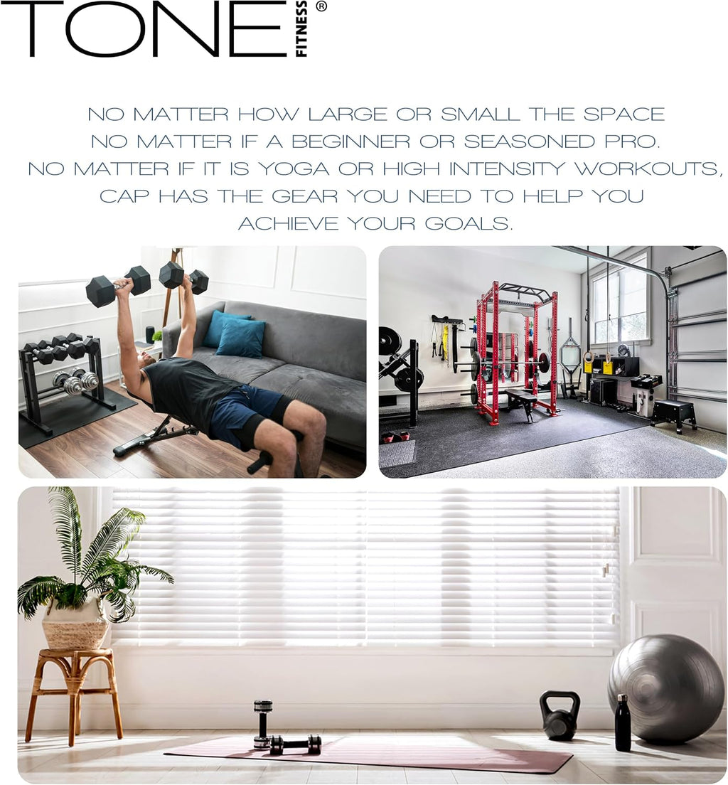 Tone Fitness 1" Extra Thick Yoga Mat, Exercise & Pilates Mat with Strap