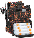 Tactical Fishing Backpack with 4 Tackle Boxes, Rod Holders & Bottle Holder