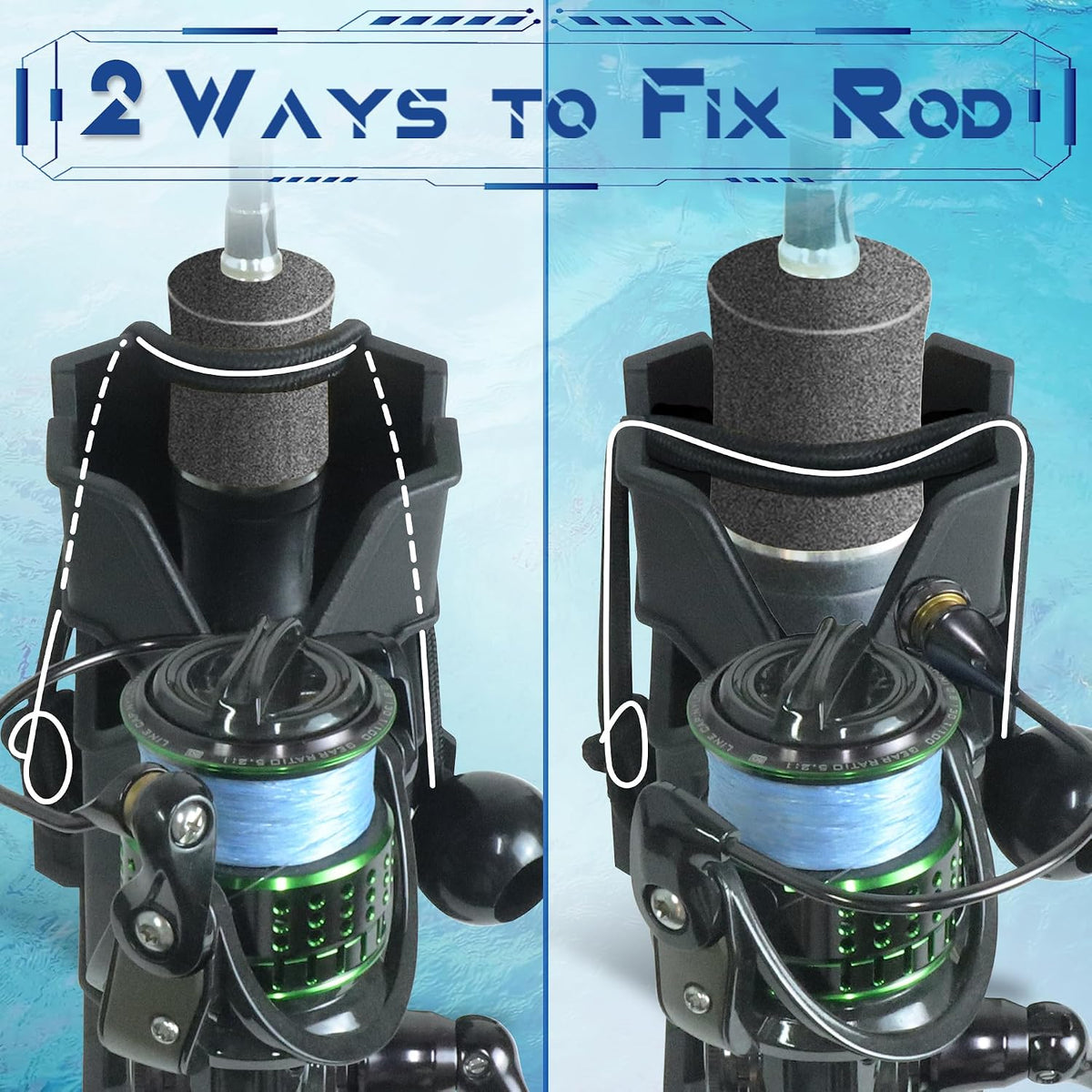 HLOGREE 4PCS Rod Holder for Boat,Wall Mounted Boat Rod Holders for Fishing