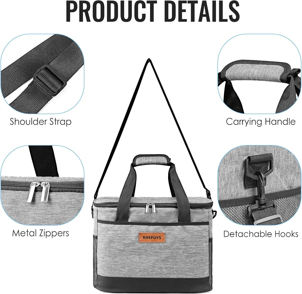 Soft Cooler Bag Insulated 30L for Men Women for Camping Travel Picnic Work