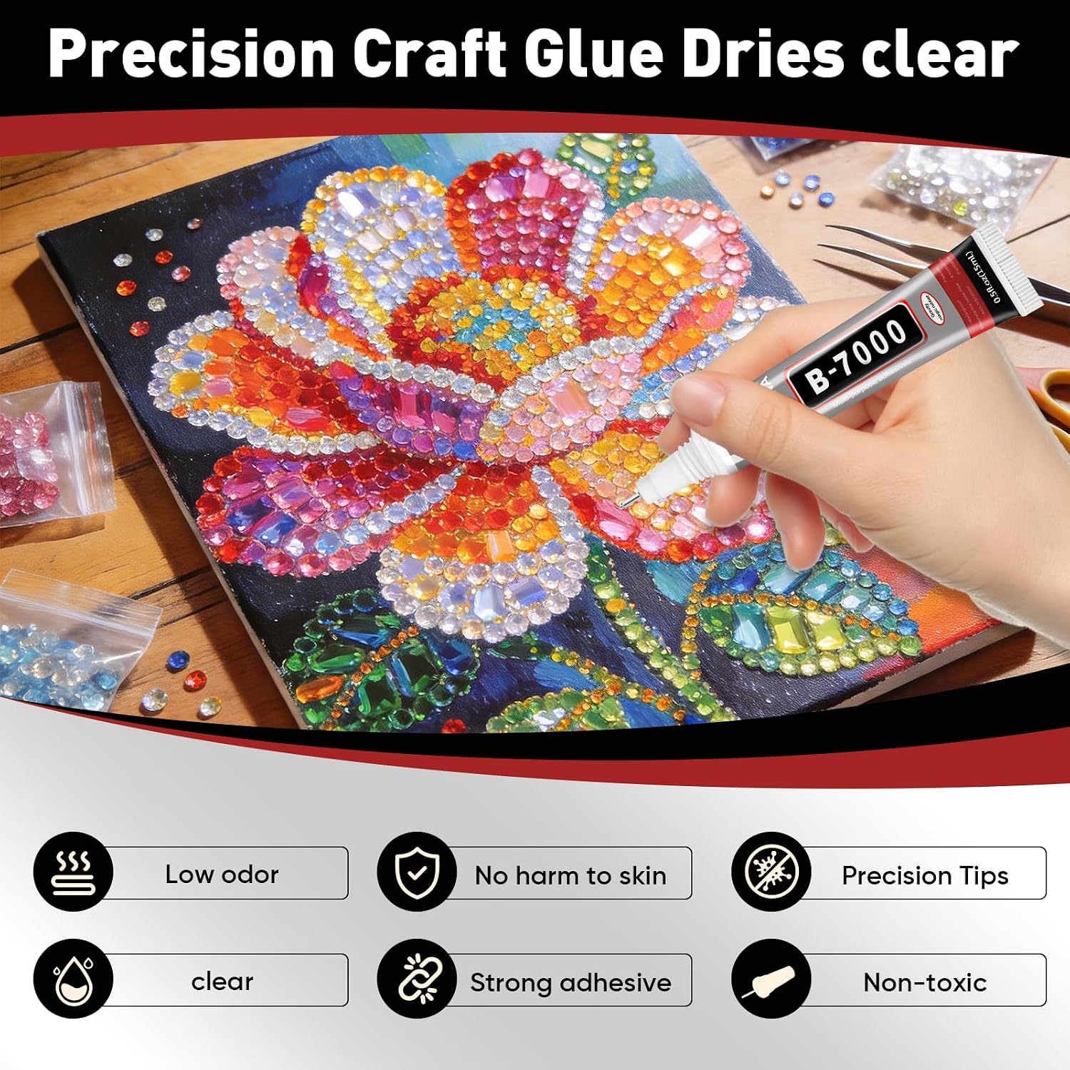 50 PCS 15ml B7000 Rhinestone Glue Clear, Bedazzling Glue for Craft, Jewelry