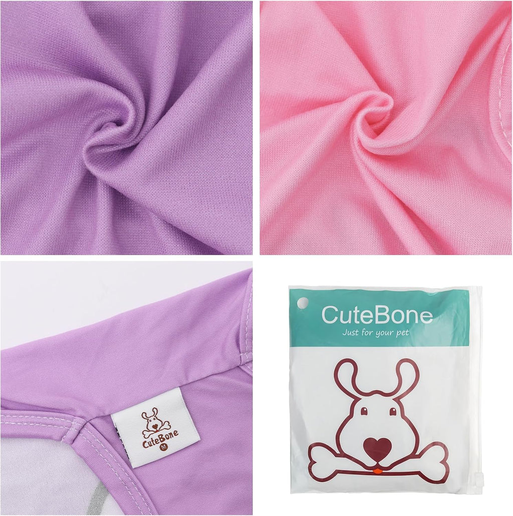 CuteBone Dog Shirts 2-Pack Soft Pet Clothes Breathable Summer Vest for Small Puppy and Stretchy Cat Apparel