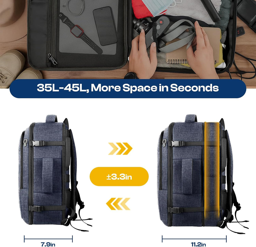 Big Travel Backpack, 40-50L Expandable Large Carry On Backpack