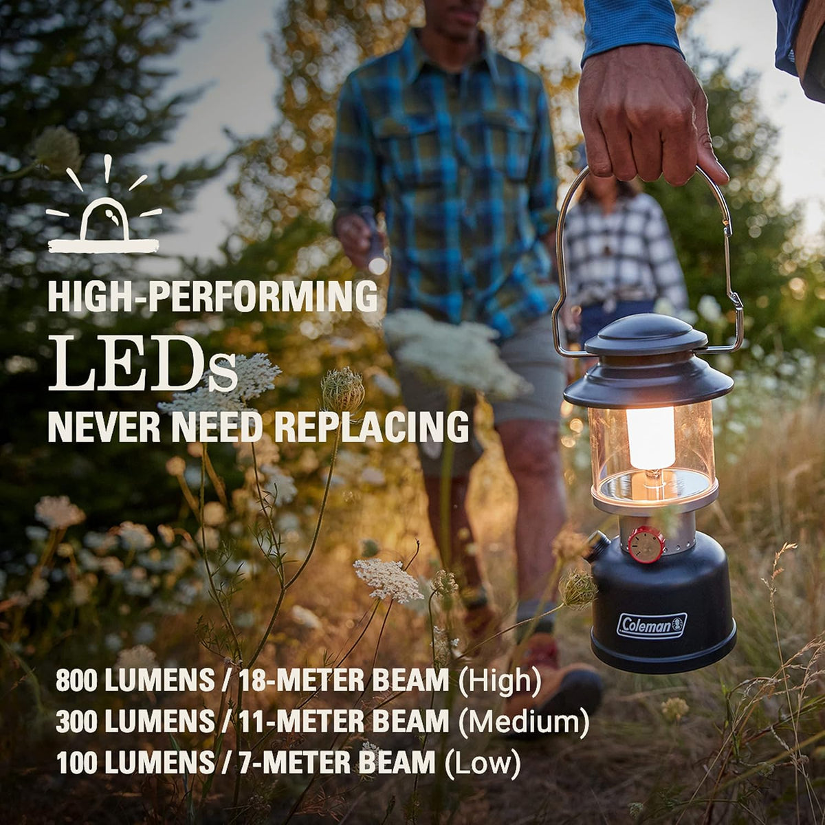 Coleman Classic Rechargeable LED Lantern, Impact & Water-Resistant Lantern with Carabiner Handle & Charging Ports, Great for Camping, Power Outage, Emergencies, & More