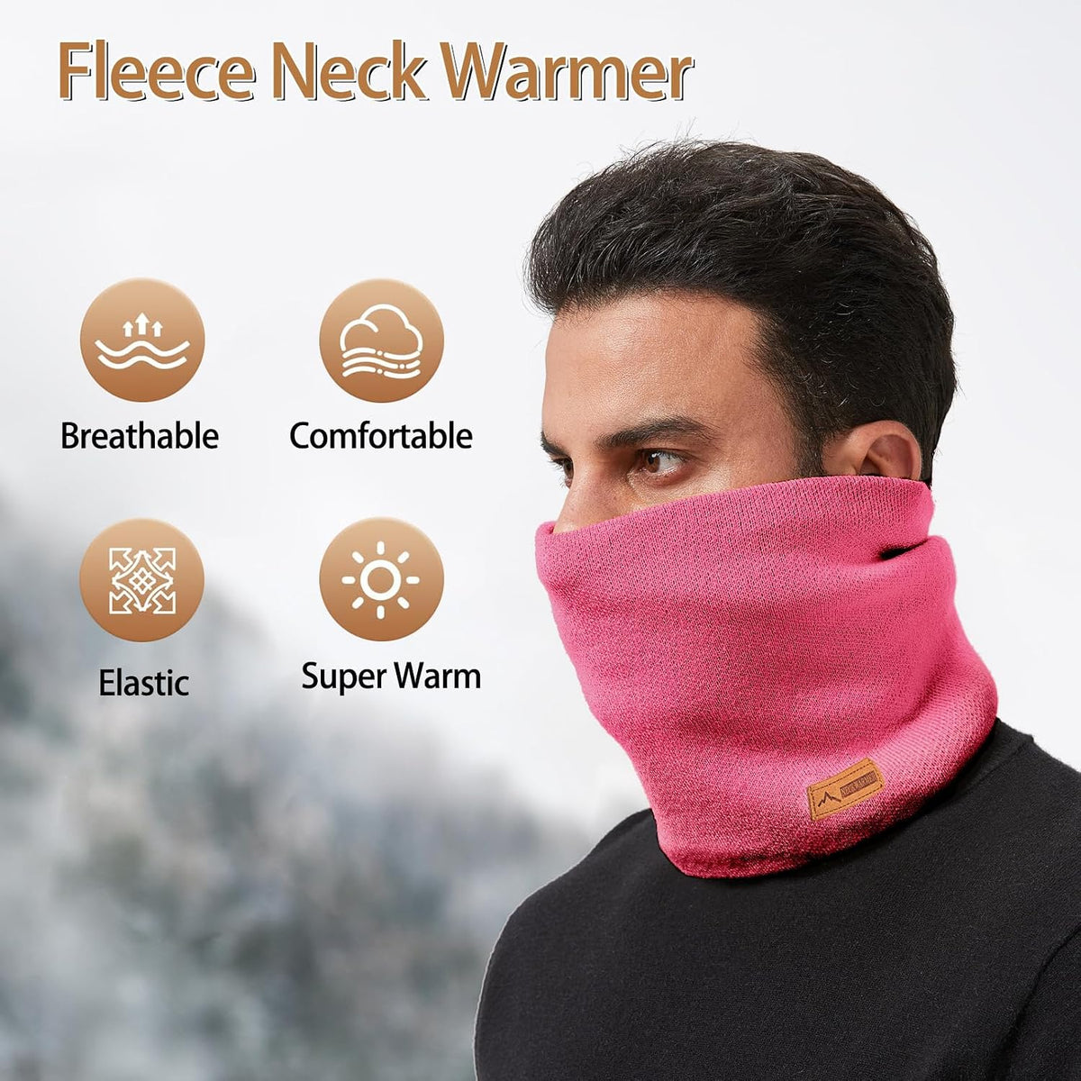 Neck Warmer Gaiter for Men Women,Winter Soft Thick Warm Fleece Lined Face Ski Mask Scarf Cold Weather Running