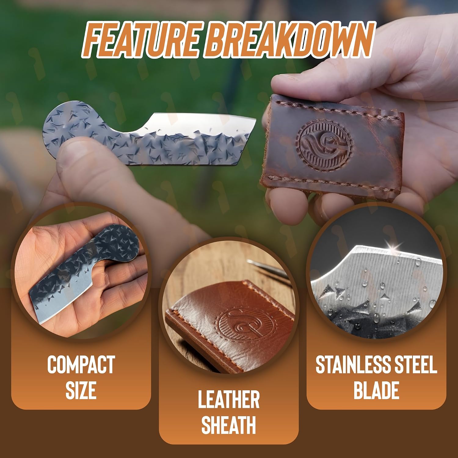 Southern Trapper Mini Pocket Knife Set of 2 with Leather Sheaths for EDC