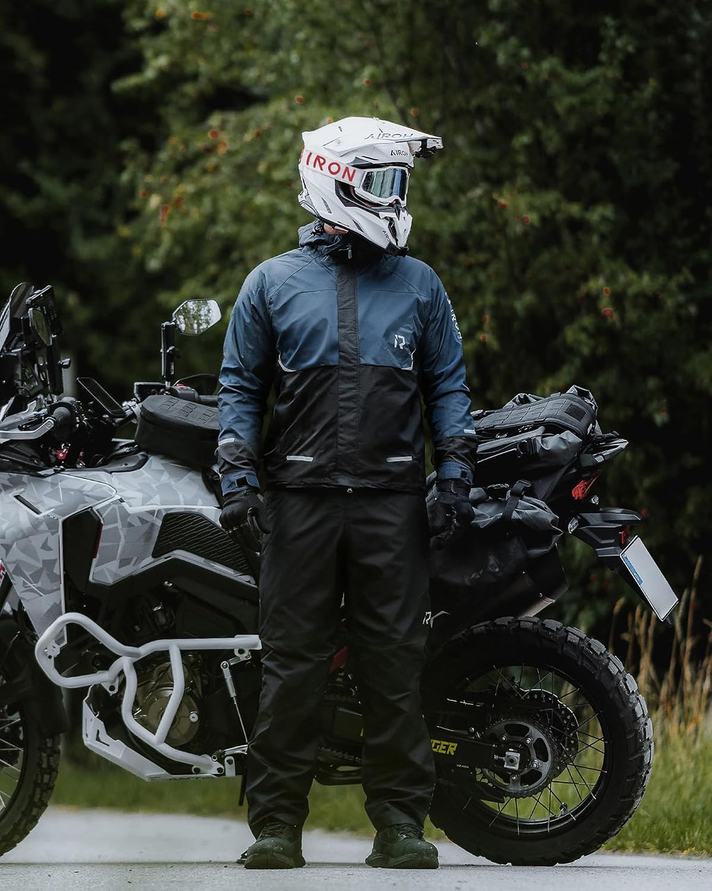 RIDEIRON Motorcycle Rain Gear for Men Women Waterproof Rain Suit Reflective