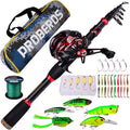Fishing Rod and Reel Combo, 6.9ft Carbon Fiber Telescopic Fishing Pole with Spinning/Baitcasting Reel Combos, Sea Saltwater Freshwater Ice Bass Fishing Tackle Set Fishing Rods Kit