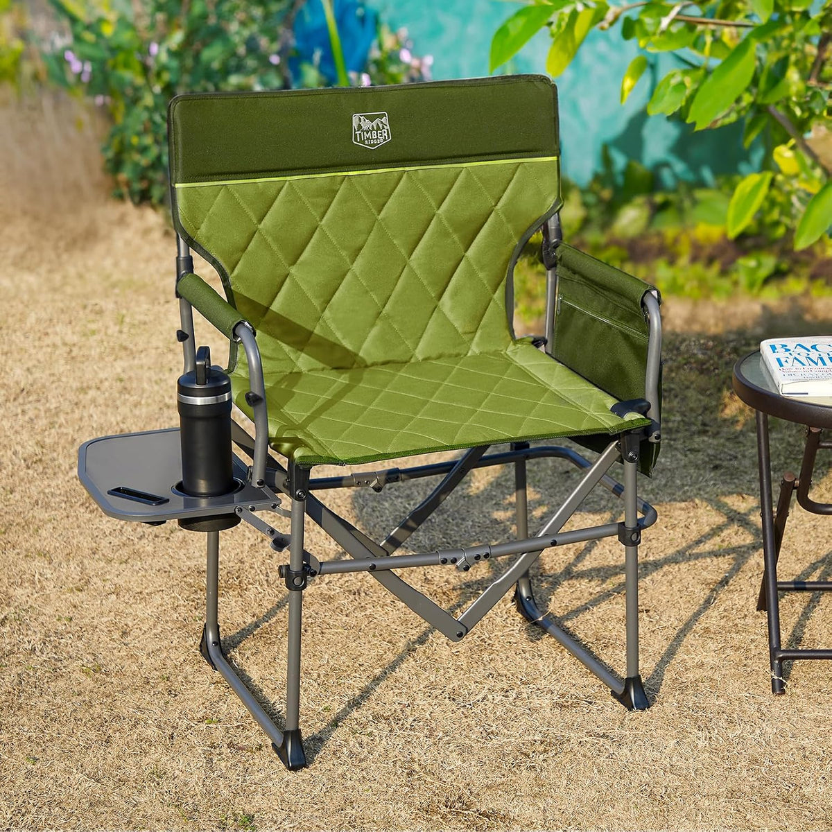 TIMBER RIDGE 400lbs Heavy Duty Camping Chair Portable Directors Chair