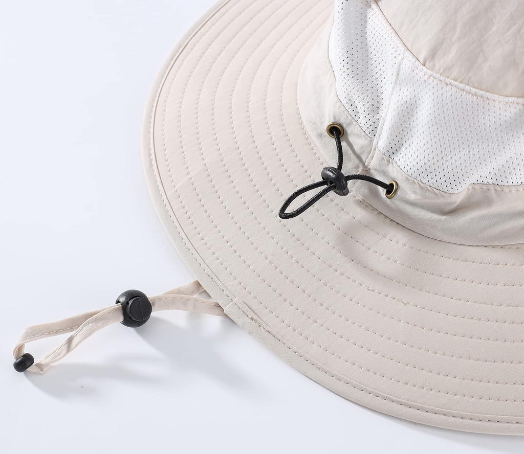 Home Prefer Outdoor UPF50+ Mesh Sun Hat Wide Brim Fishing Hat with Neck Flap Sun Hat for Men Women