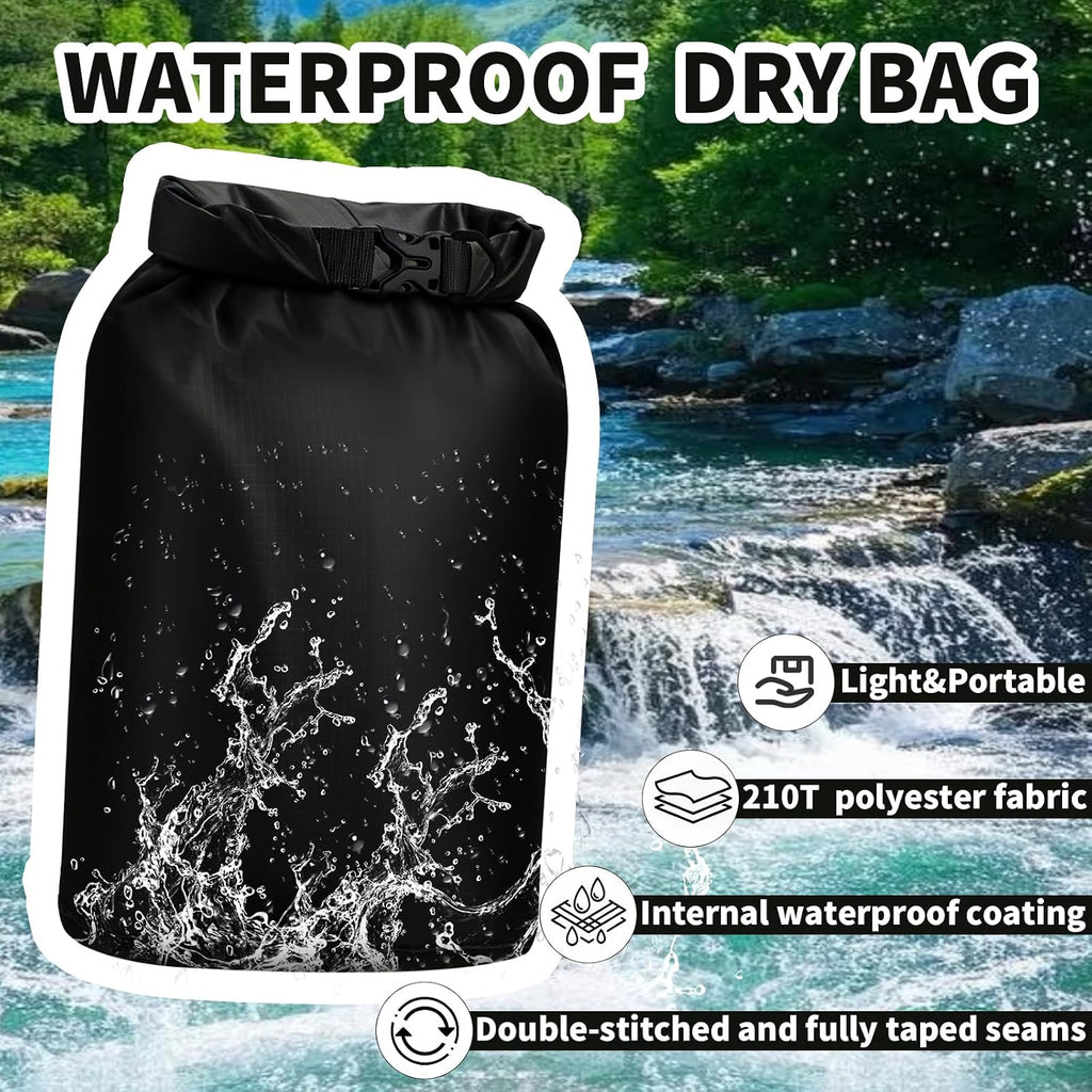 Dry Bag Waterproof 3 Pack Lightweight Outdoor Dry Sack, 6L&10L&20L, 3Colors