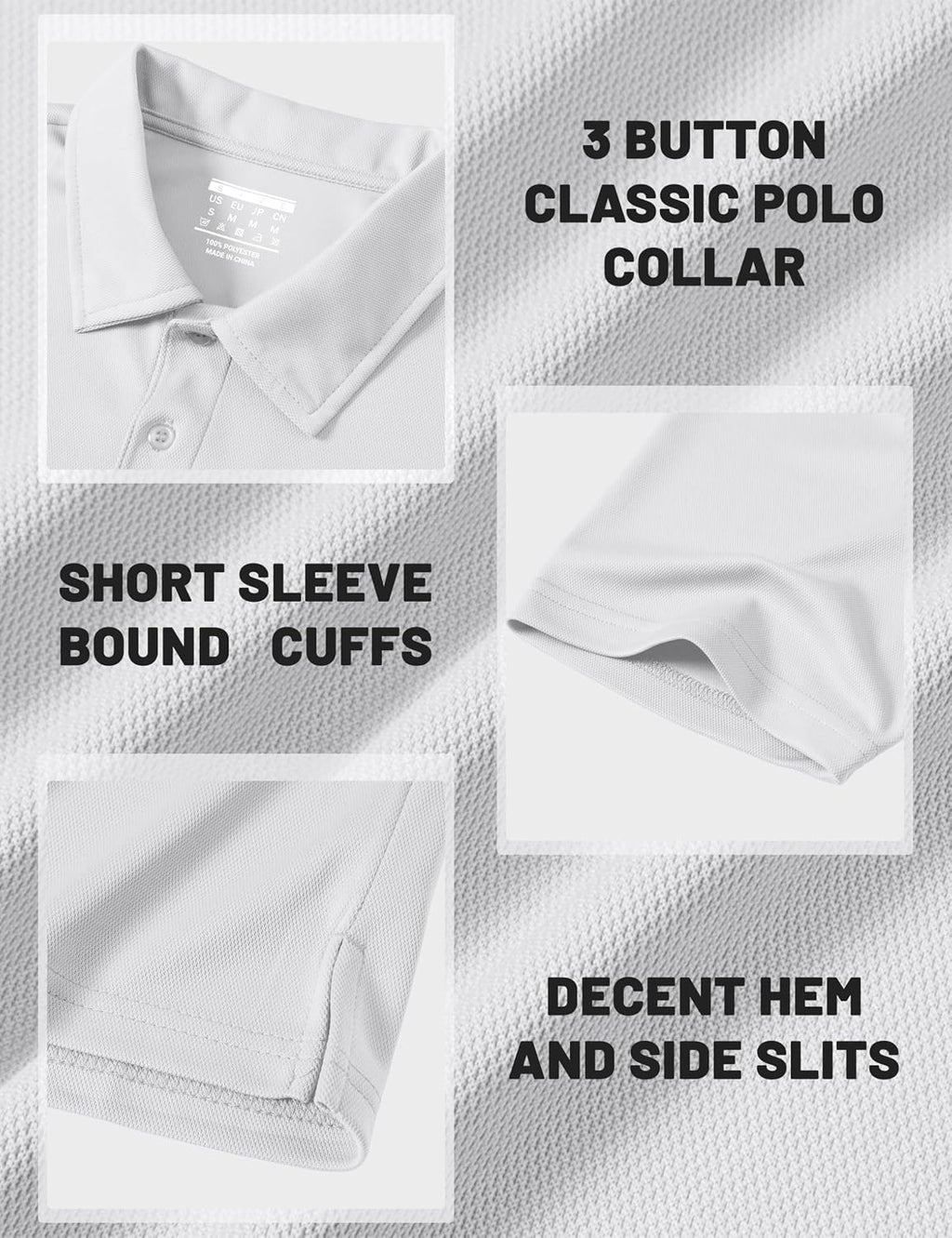 MAGCOMSEN Men's Polo Shirts 3 Buttons Casual Work T Shirts Quick Dry Short Sleeve Golf Shirt Pique Jersey Outdoor Performance