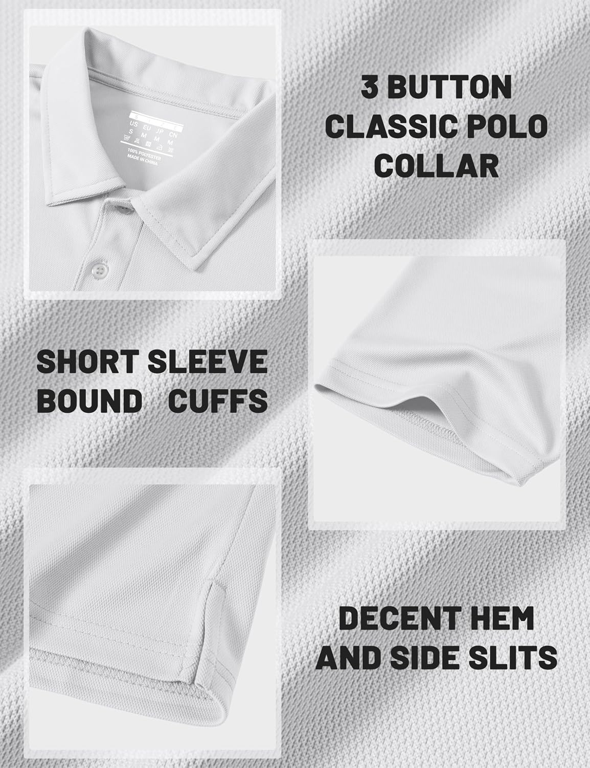 MAGCOMSEN Men's Polo Shirts 3 Buttons Casual Work T Shirts Quick Dry Short Sleeve Golf Shirt Pique Jersey Outdoor Performance