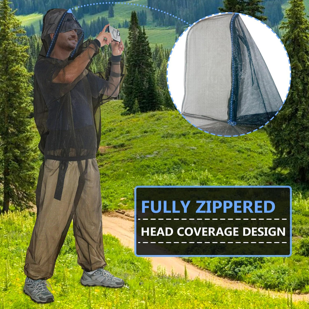 Mosquito Suit for Outdoor Protection from Flies,Gnats,No-See-Ums,Midges-M