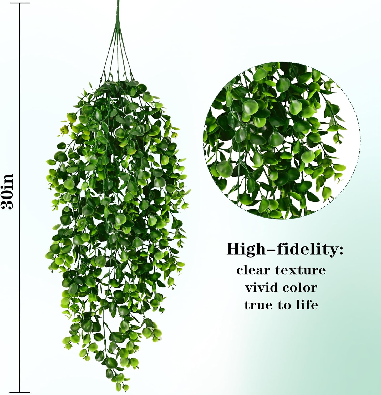 Waipfaru 4Pcs Fake Hanging Plants 2.7FT Fake Plants Fake Vines Greenery