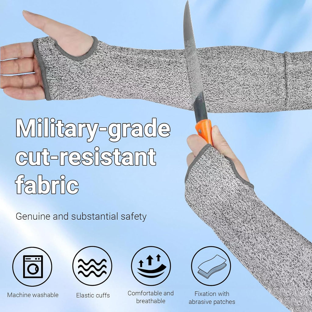 Cut Resistant Arm Sleeves, Protective Forearm Guards for Thin Skin, Gardening & Work 1 Pair