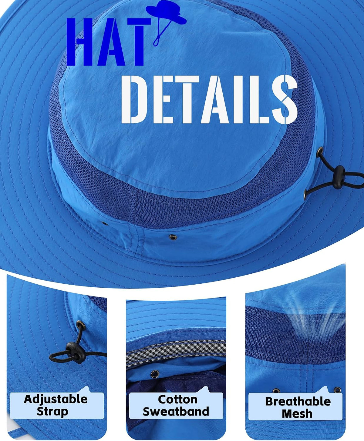 Home Prefer UPF 50+ Men's Sun Hat Wide Brim Bucket Hat UV Protection Hat for Mens Womens Beach Safari Gardening Golf Fishing