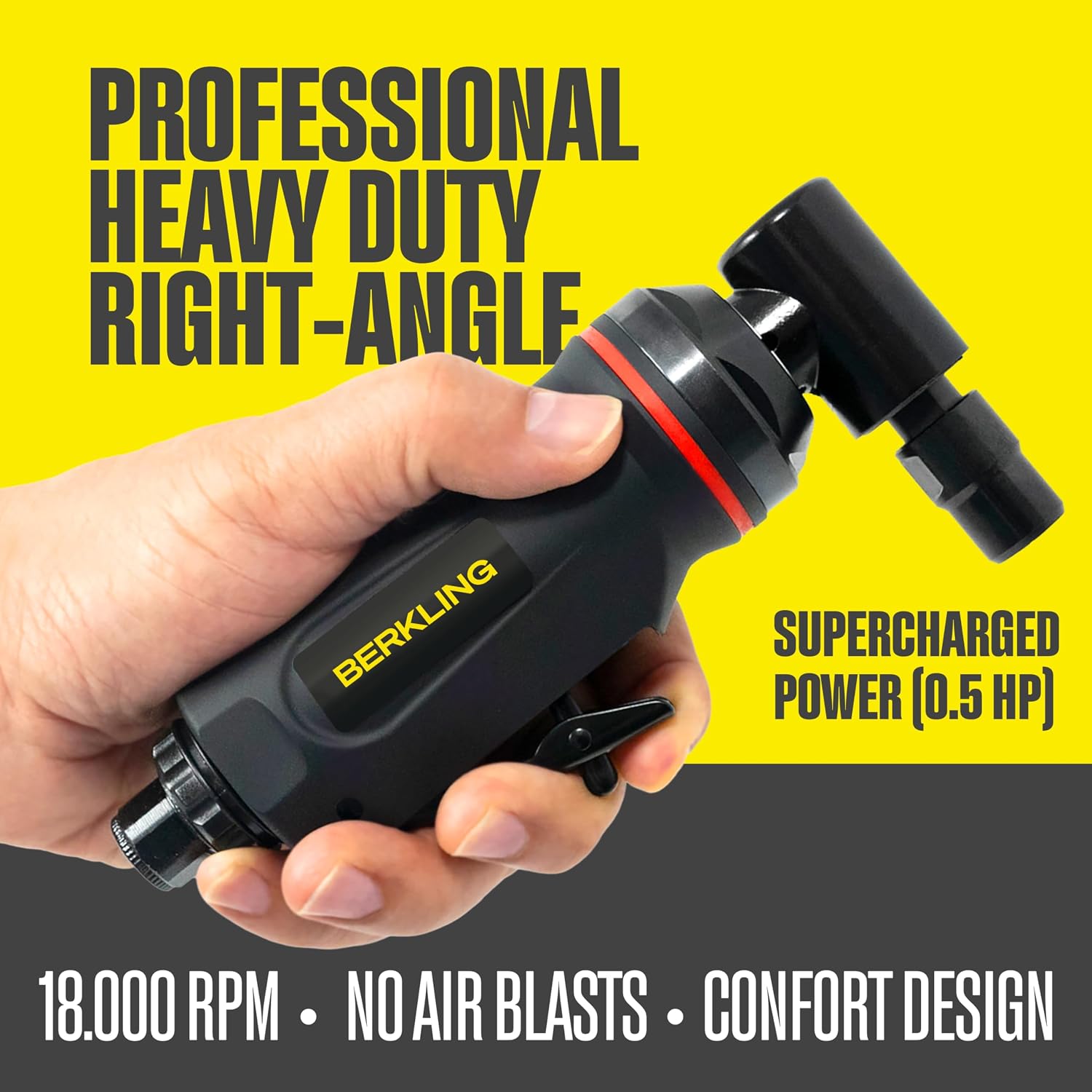 Berkling BT 6322 Right Angle Air Die Grinder, 90 Degree, 18,000 RPM