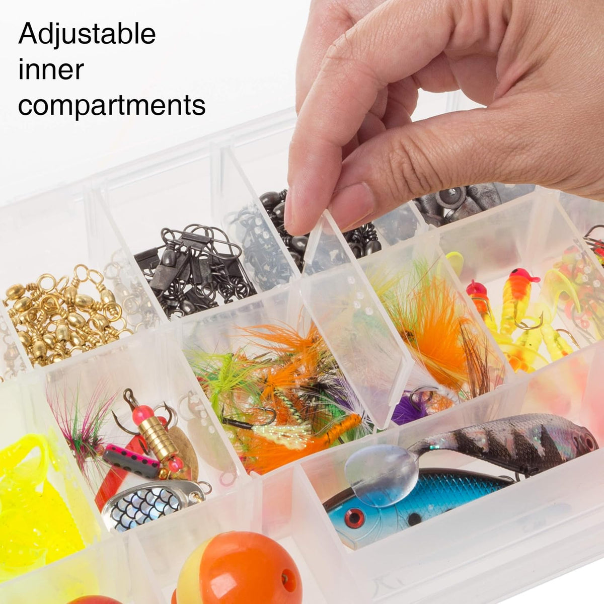 Storage Tool Box Organizer - Utility Box with 4 Drawers and 19 Compartments for Camping Supplies and Fishing Tackle by Wakeman Outdoors