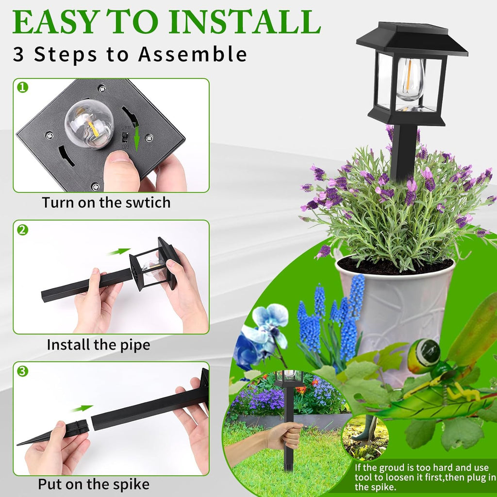 Greluna Solar Pathway Lights Outdoor,12 Pack Cool White 6000K Solar Lights, | Waterproof Auto On/Off Dawn to Dusk Landscape Lights for Garden, Path, Yard, Patio, Driveway,Walkway Decor