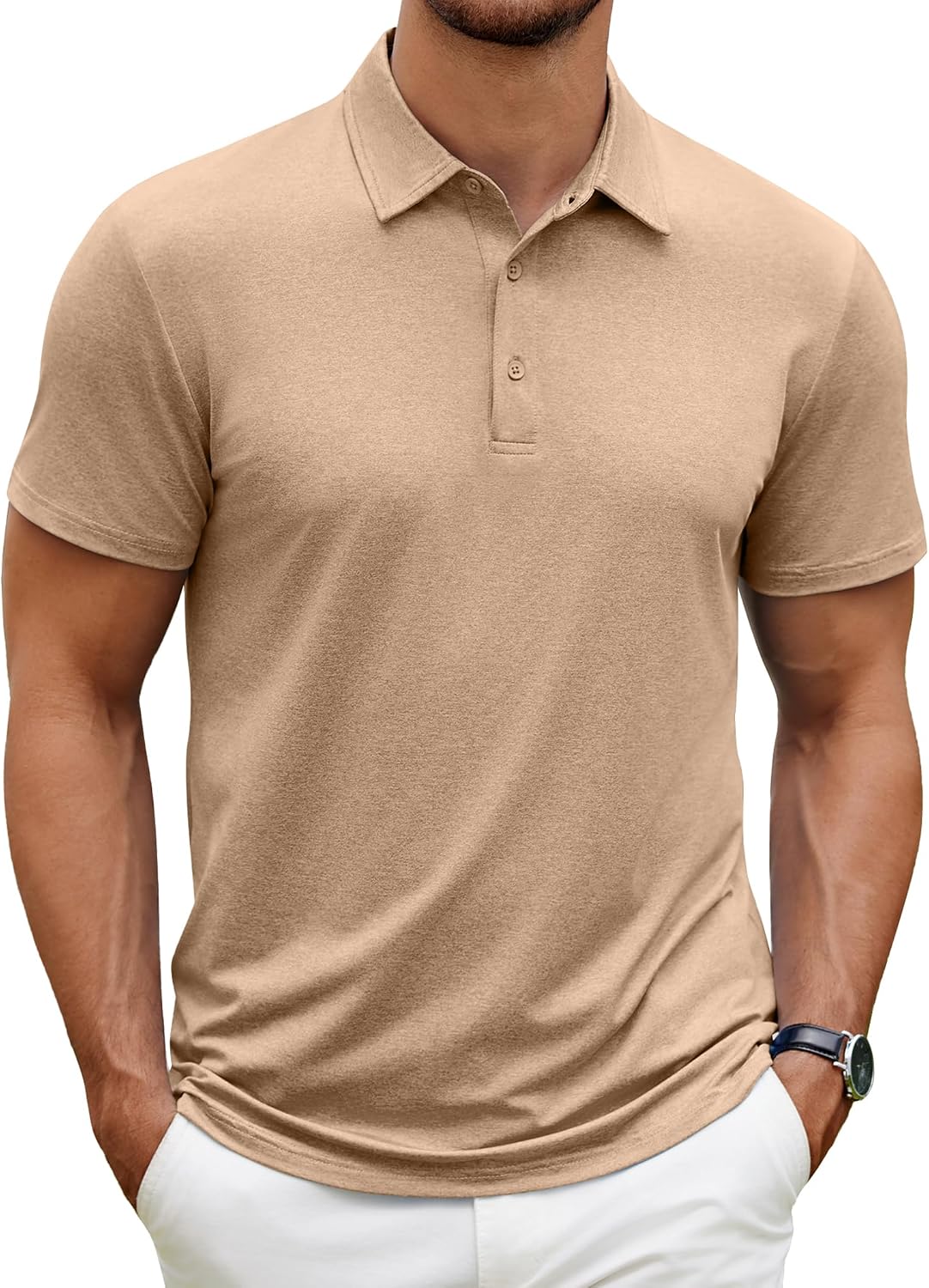 COOFANDY Men's Polo Shirt Golf Quick Dry Performance Short Sleeve Moisture Wicking Athletic Polo Collared Tennis T-Shirt