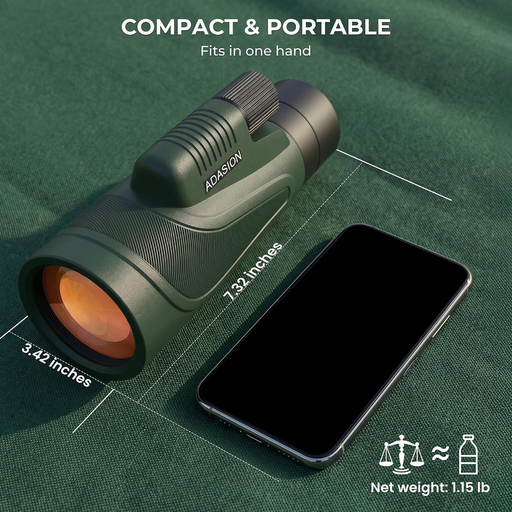 12x54 Monoculars for Adults High Powered with Tripod Phone Adapter and Bag