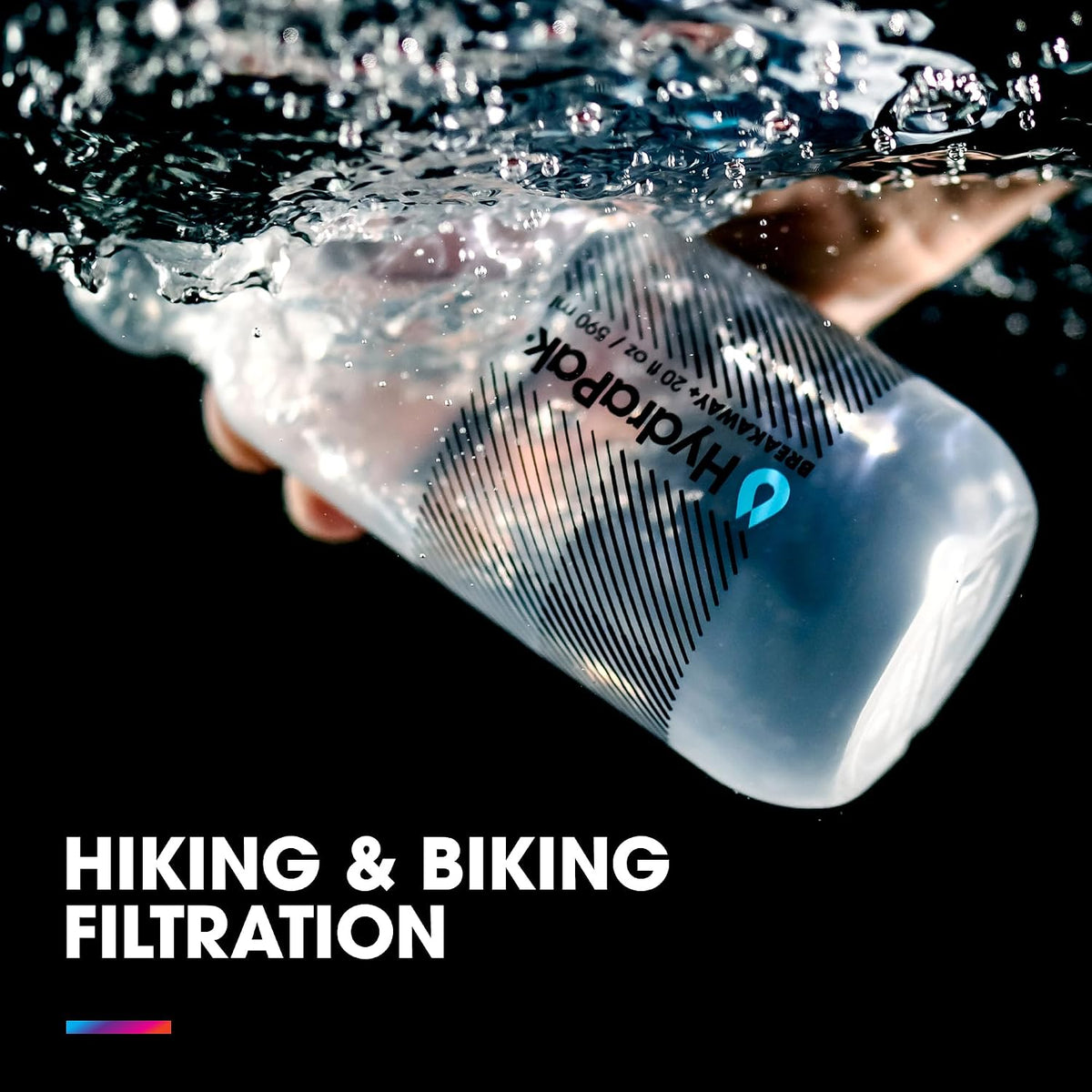 HydraPak Breakaway+ Filter Water Bottle (30oz, Clear)