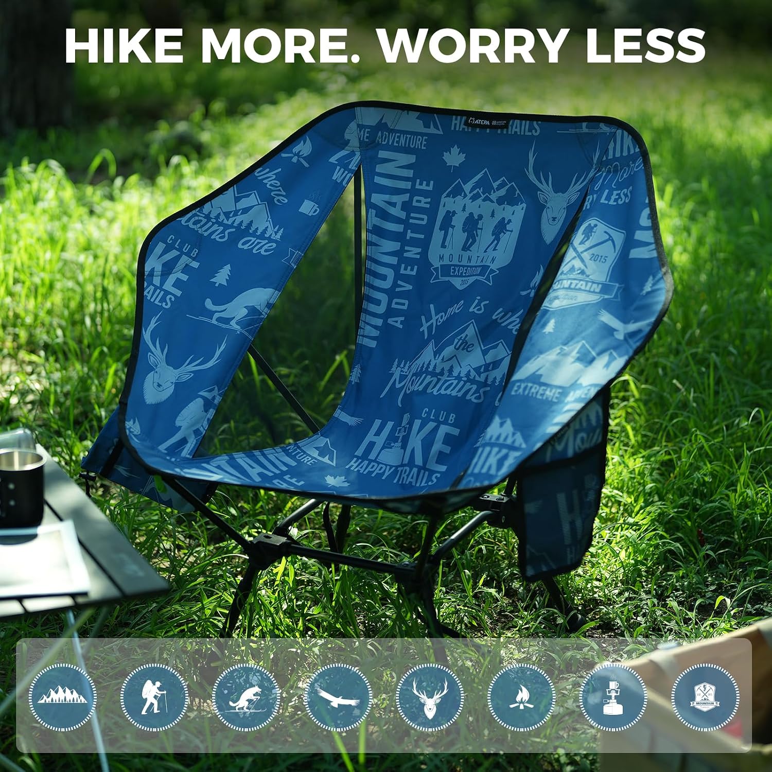 ATEPA Compact Camping Chair Ultra Lightweight Backpacking Chairs for Hiking