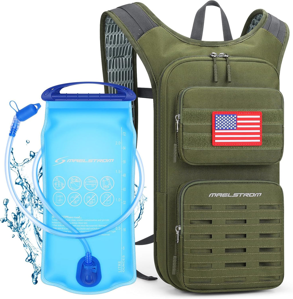 Maelstrom Tactical Hydration Backpack,Water Pack with 2L Water Bladder