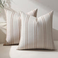 Hckot Striped Throw Pillow Covers 20x20 Set of 2 Fall Pillow Covers Caramel