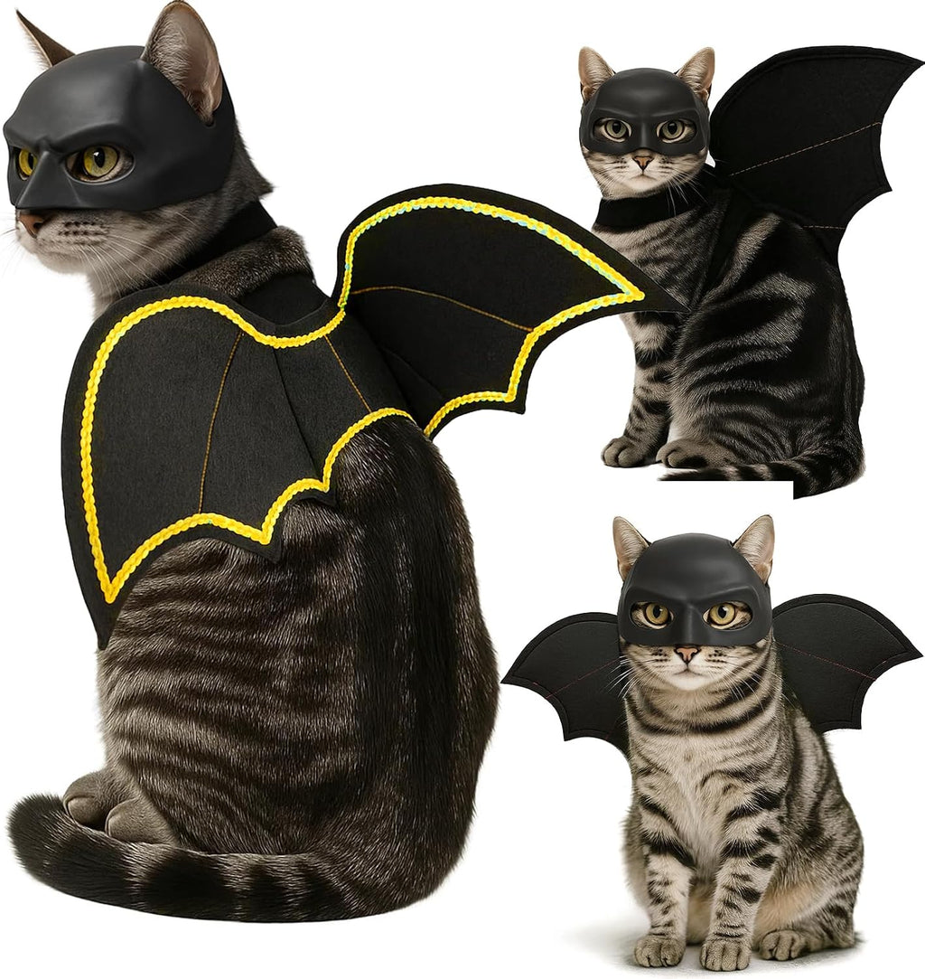 Halloween Cat Bat Wings with Mask Costume