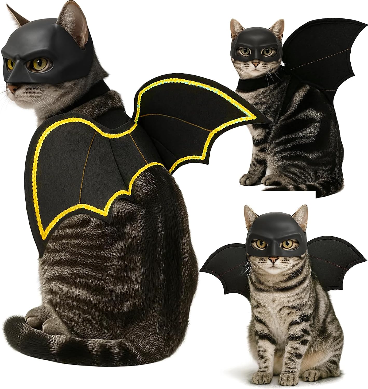 Halloween Cat Bat Wings with Mask Costume