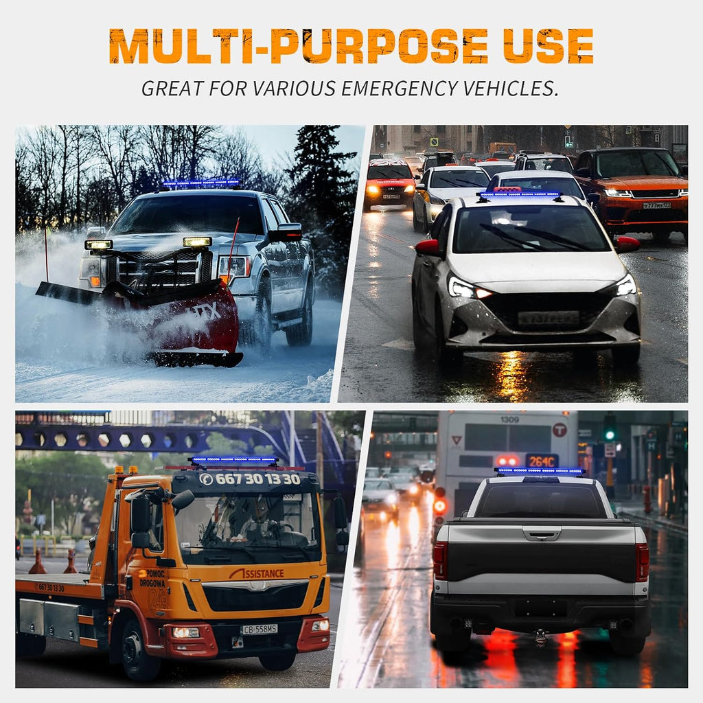 XRIDONSEN 28.4" 80 LED Roof Strobe Lights Top Magnetic Light Bar