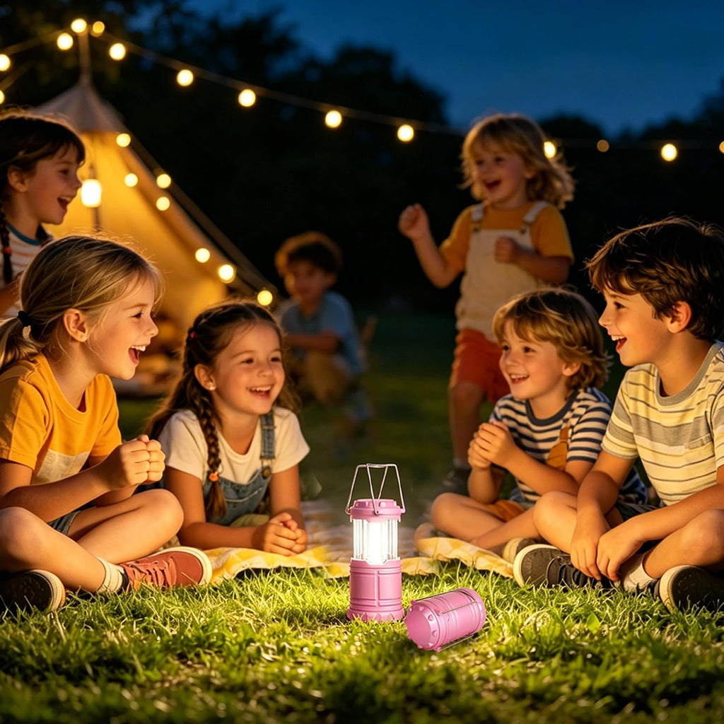 2-Pack Mini LED Pink Camping Lantern