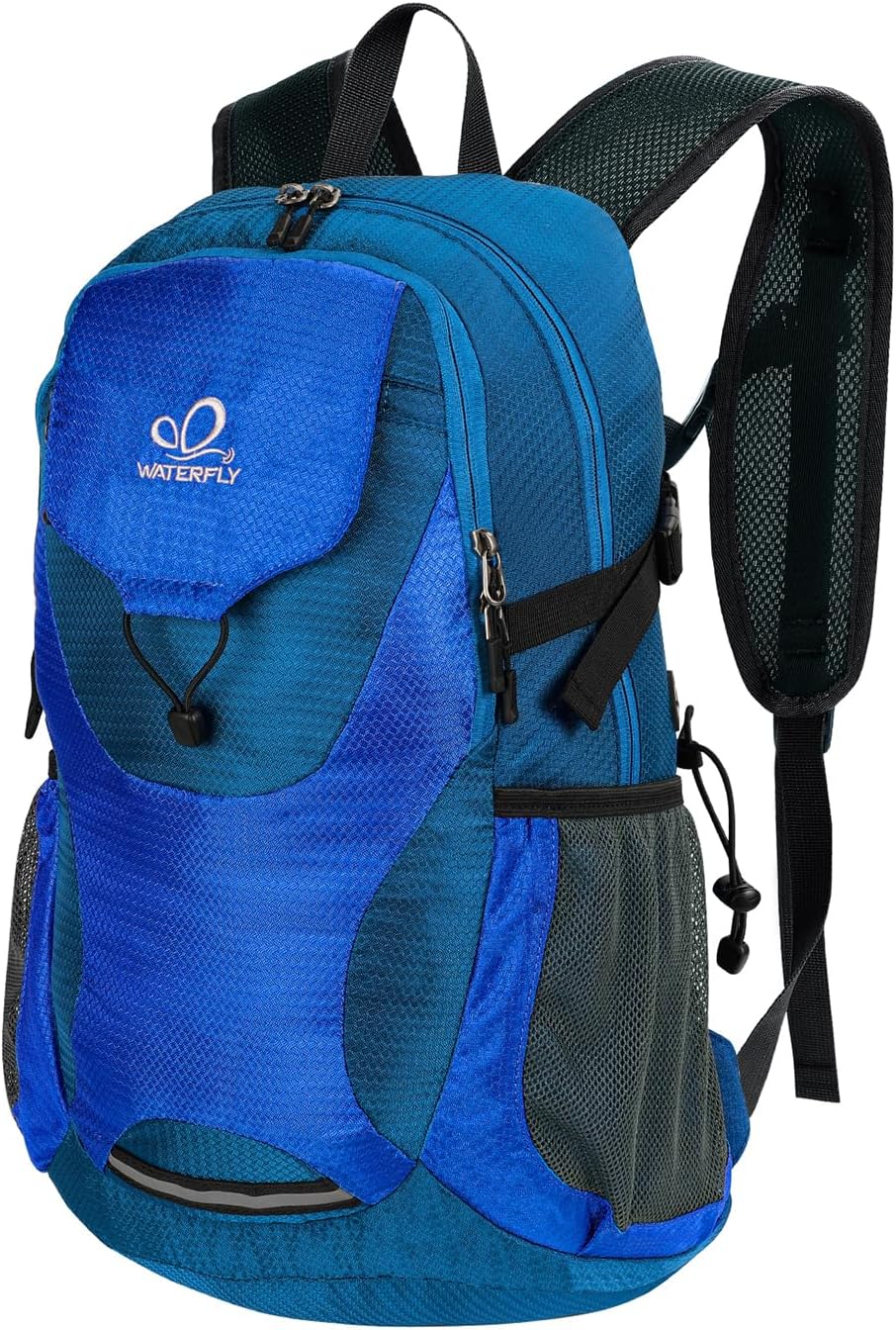 WATERFLY Lightweight Packable Hiking Backpack, 30L Day Pack Dark Blue