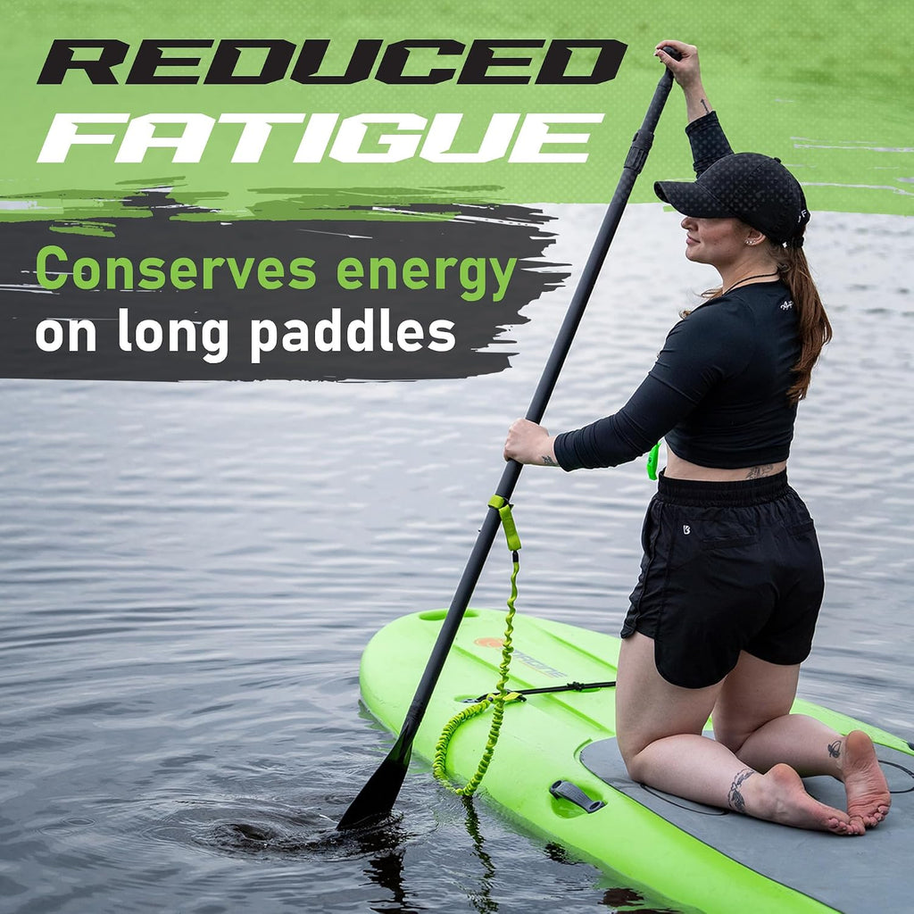 Kayak Paddle Leash, Stretchable Bungee Cord w/ Carabiner Clip