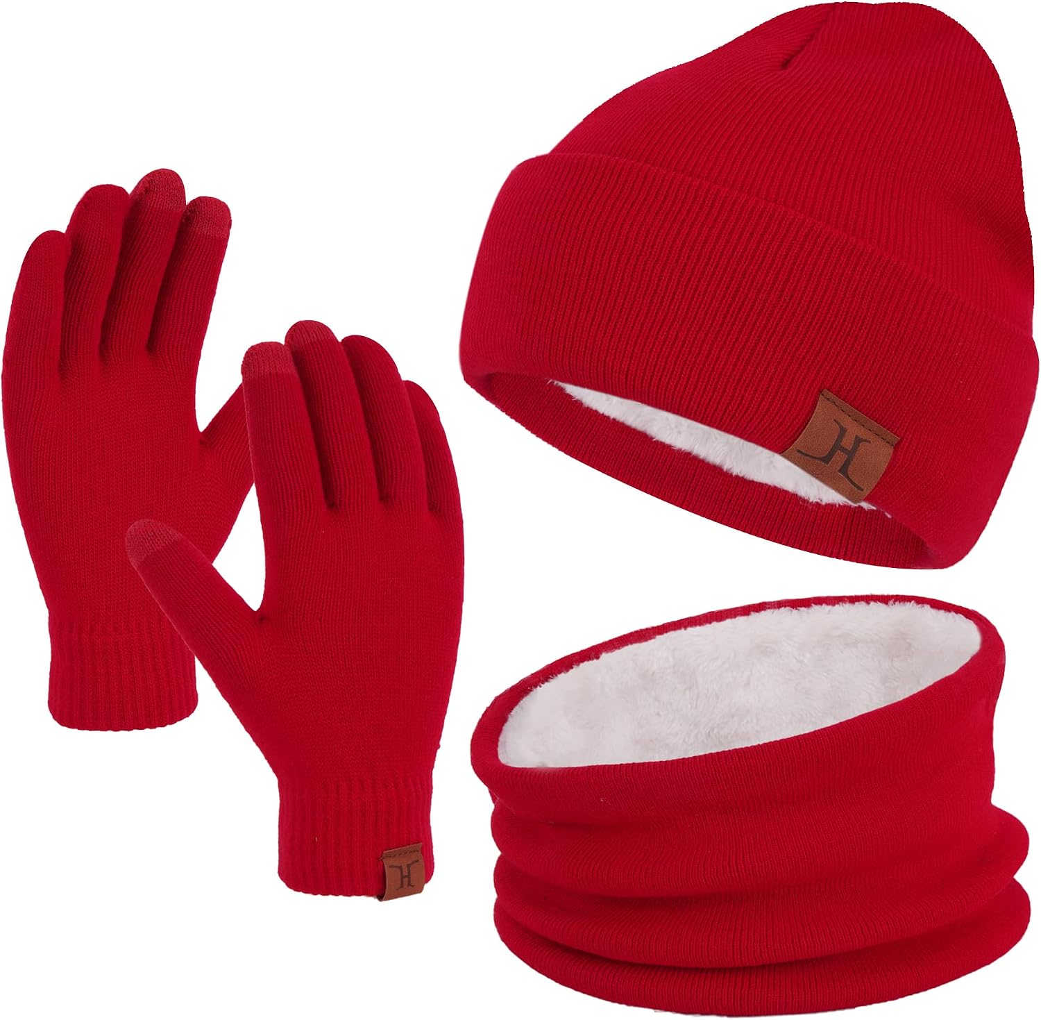 FZ FANTASTIC ZONE Winter Beanie Hats Scarf Touchscreen Gloves for Men Women