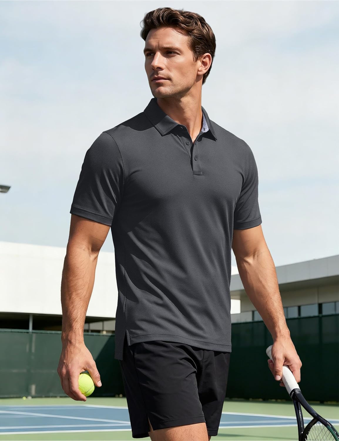 MAGCOMSEN Mens Polo Shirts Short Sleeve Moisture Wicking Performance Collared Shirt Athletic Casual Golf Polos