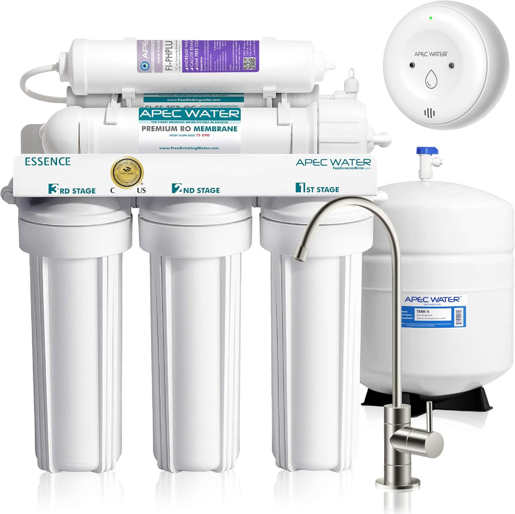 APEC Water ROES-PH75LD, 6-Stage Under Sink RO System, Alkaline, 75 GPD