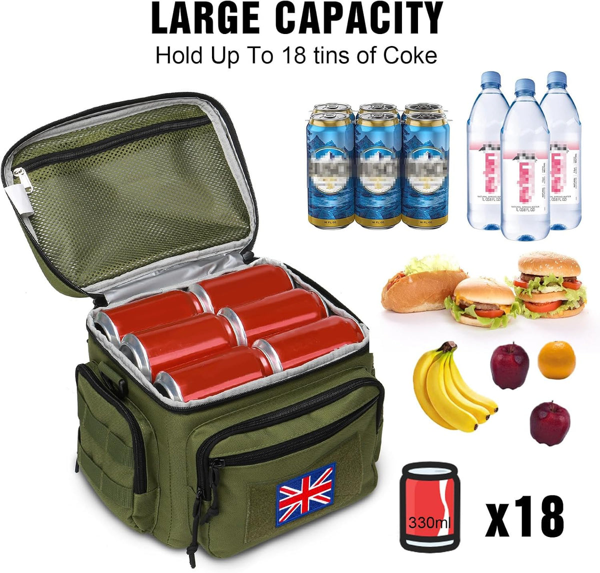 Lunch Box for Men, 12L Leakproof Tactical Lunch Bag Large Cooler for work