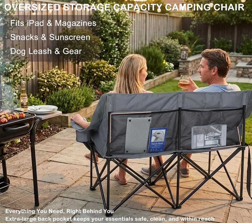 Bolosy Double Camping Chair Oversized Camping Loveseat