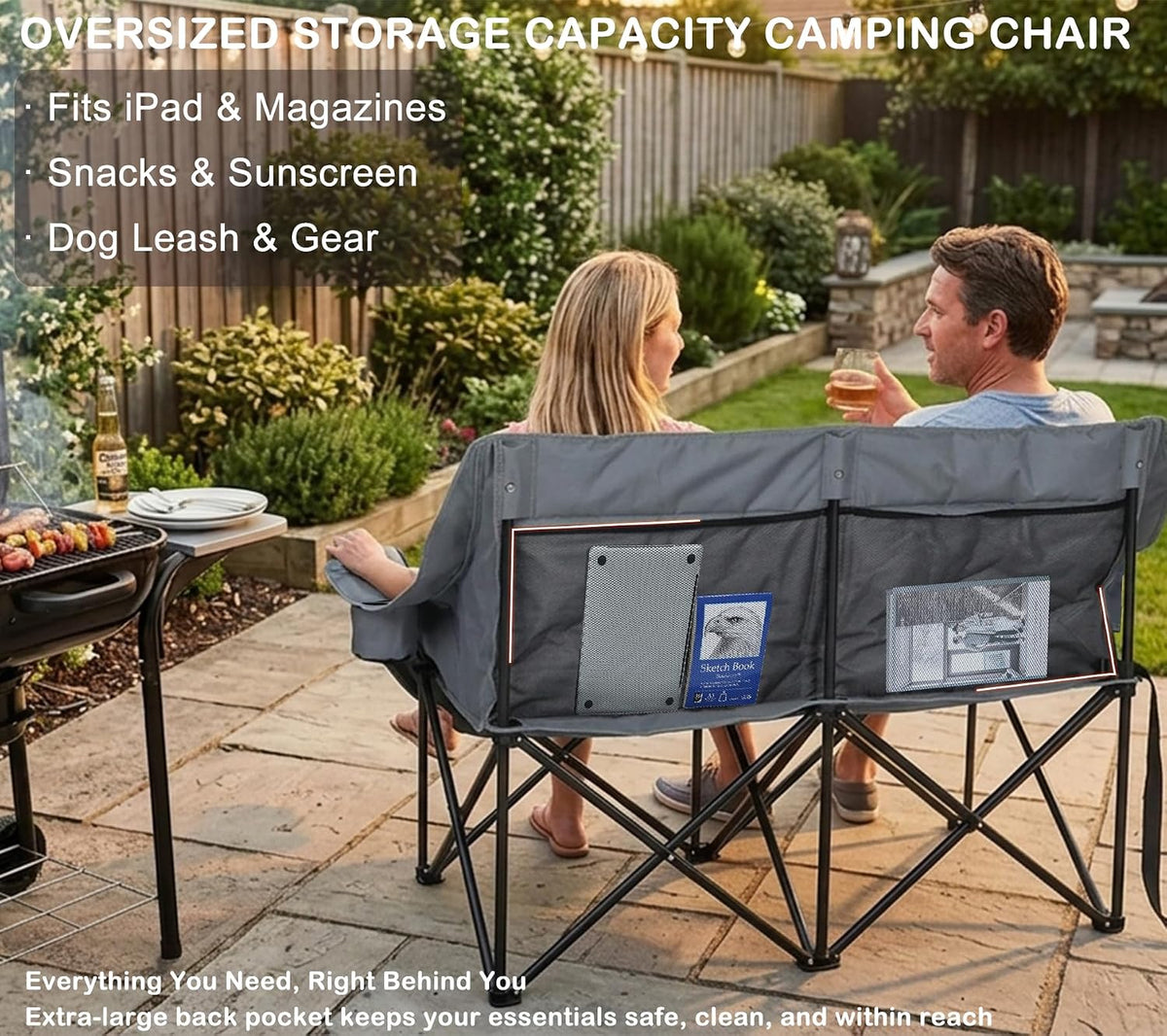 Bolosy Double Camping Chair Oversized Camping Loveseat
