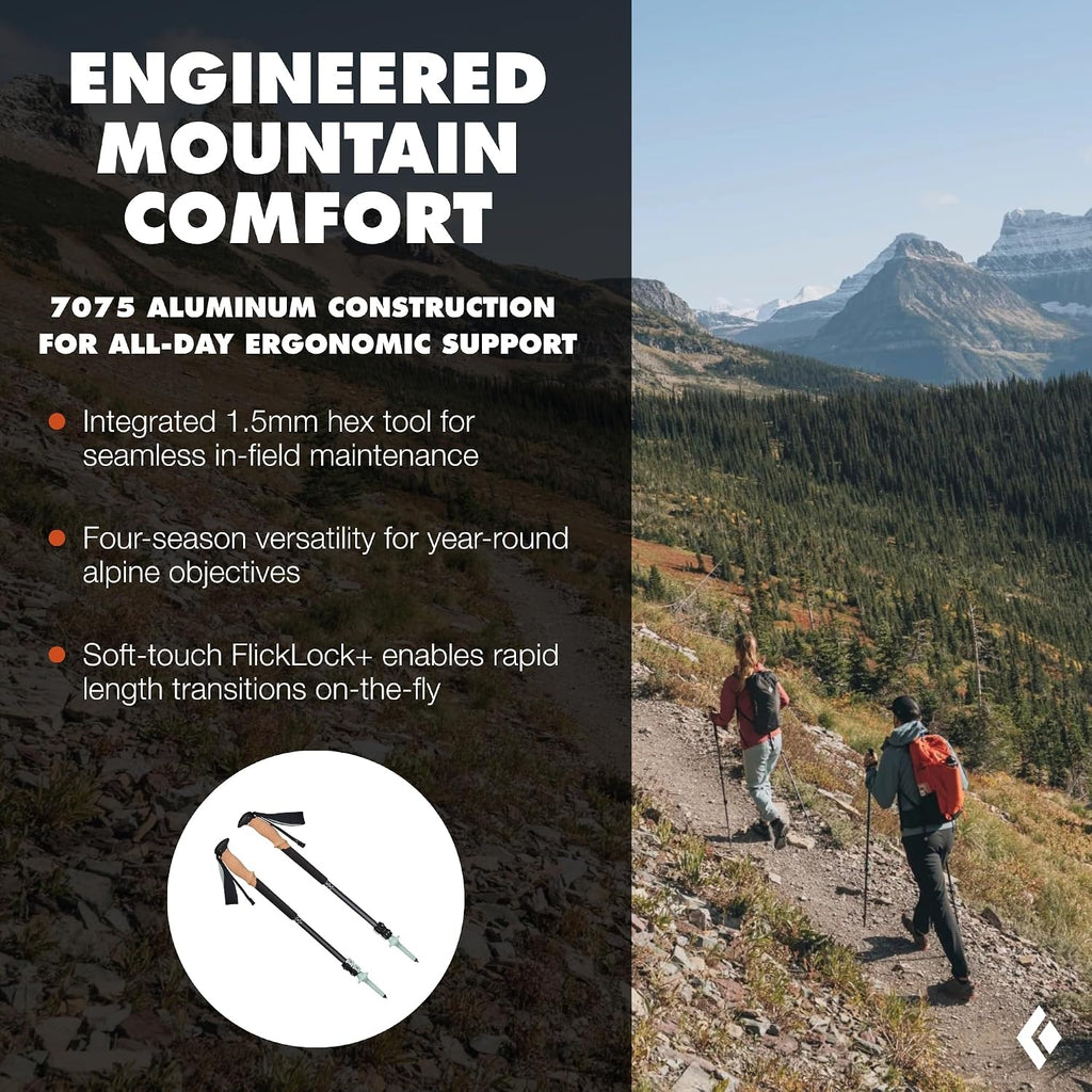 BLACK DIAMOND Pursuit Adjustable Trekking Poles (Pair) Natural Cork Hiking