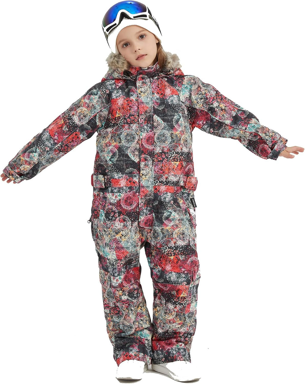 Kids Girls Boys Waterproof Colorful One Piece Snowsuits Coveralls Ski Suits Jackets Winter Jumpsuits