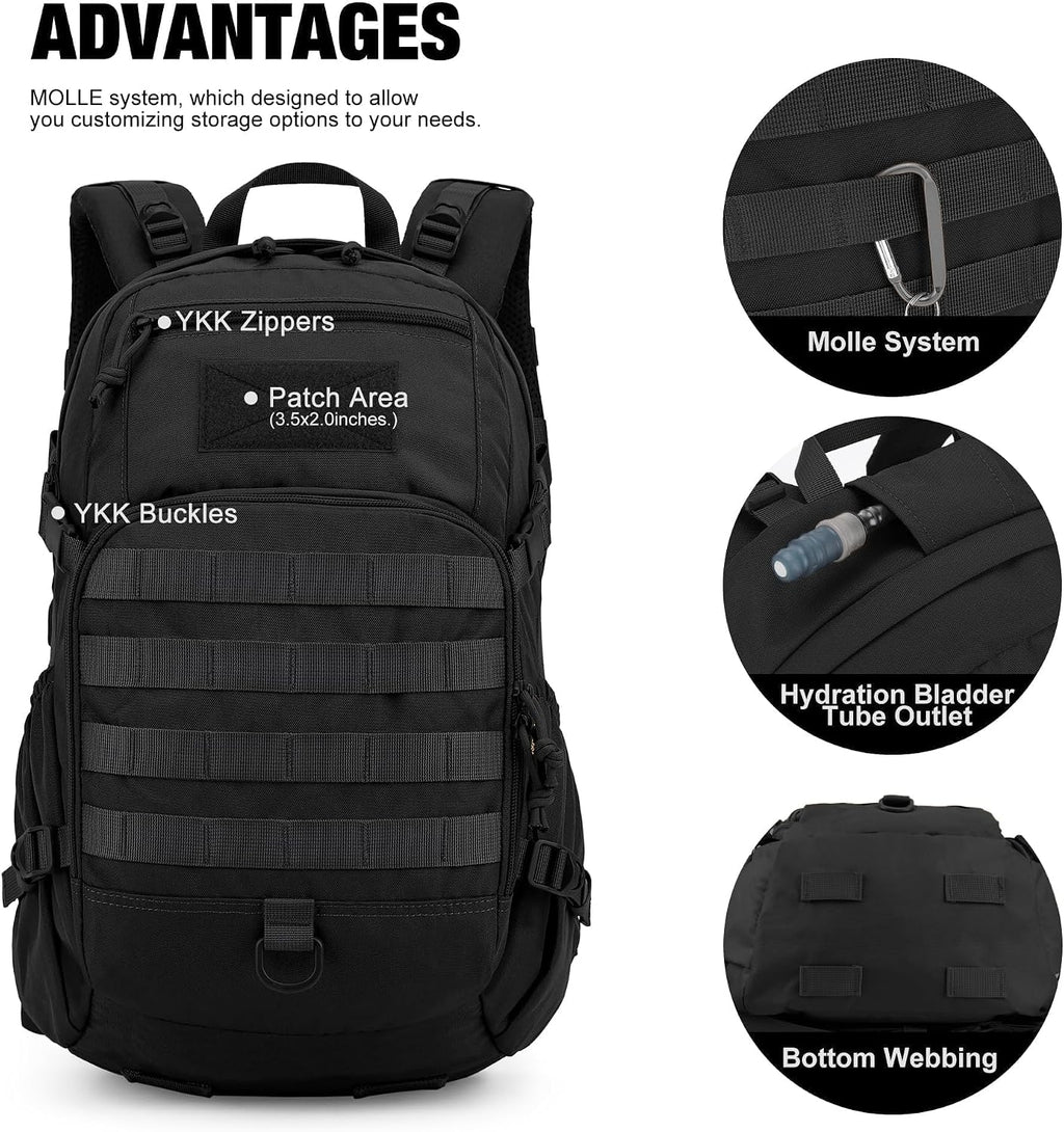 Mardingtop 25L Hiking Backpack,Lightweight Molle Tactical Backpack for Running,Hiking,Cycling,Motorcycle