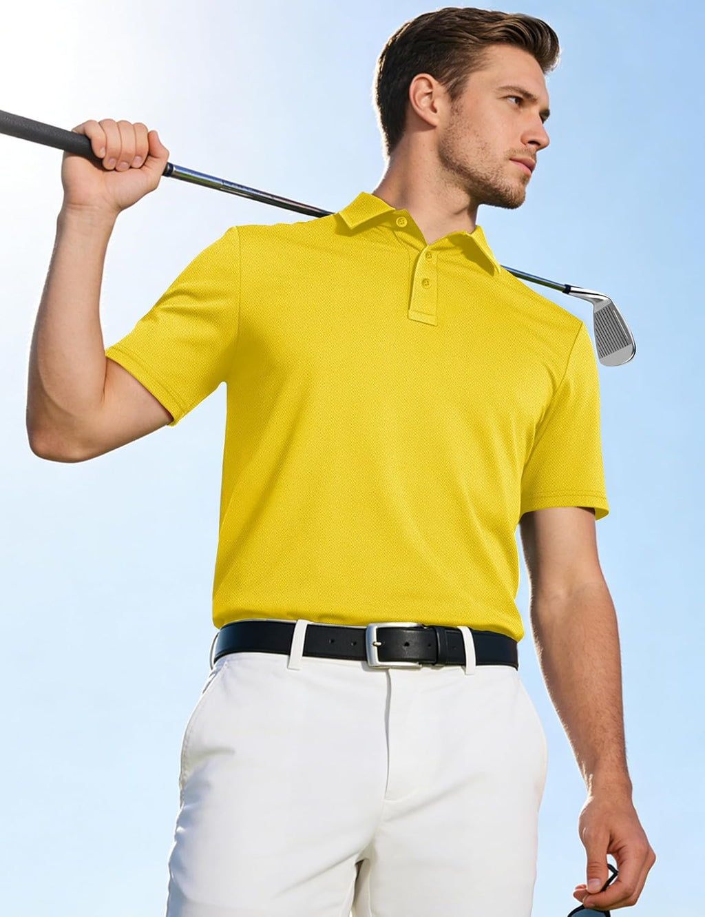 TACVASEN Men's Polo Shirts Short Sleeve Dry Fit Collared Golf Shirt