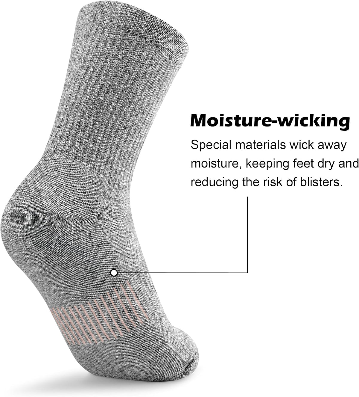 Gonii Women Athletic Cushioned Crew Socks 5 Pairs