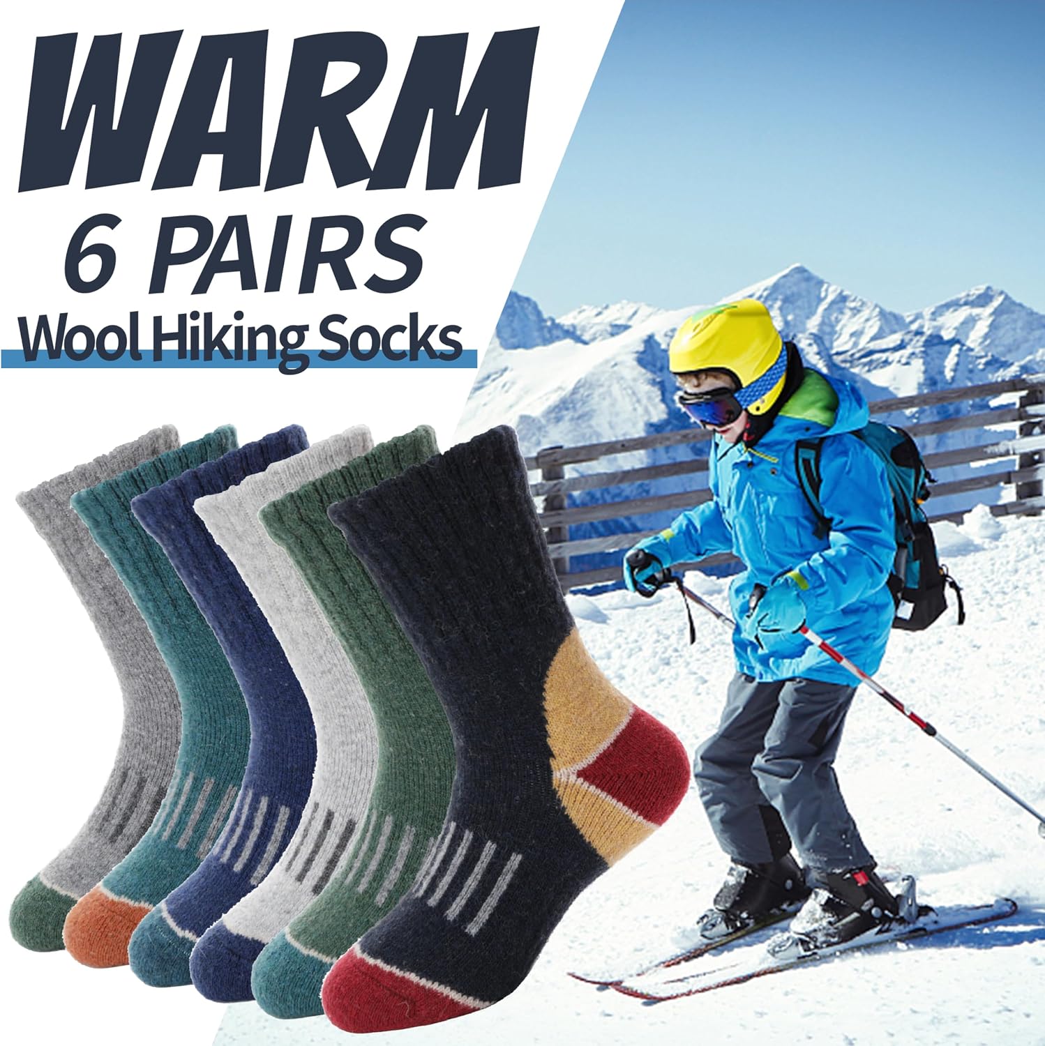 EBMORE Kids Merino Wool Hiking Thermal Winter Socks
