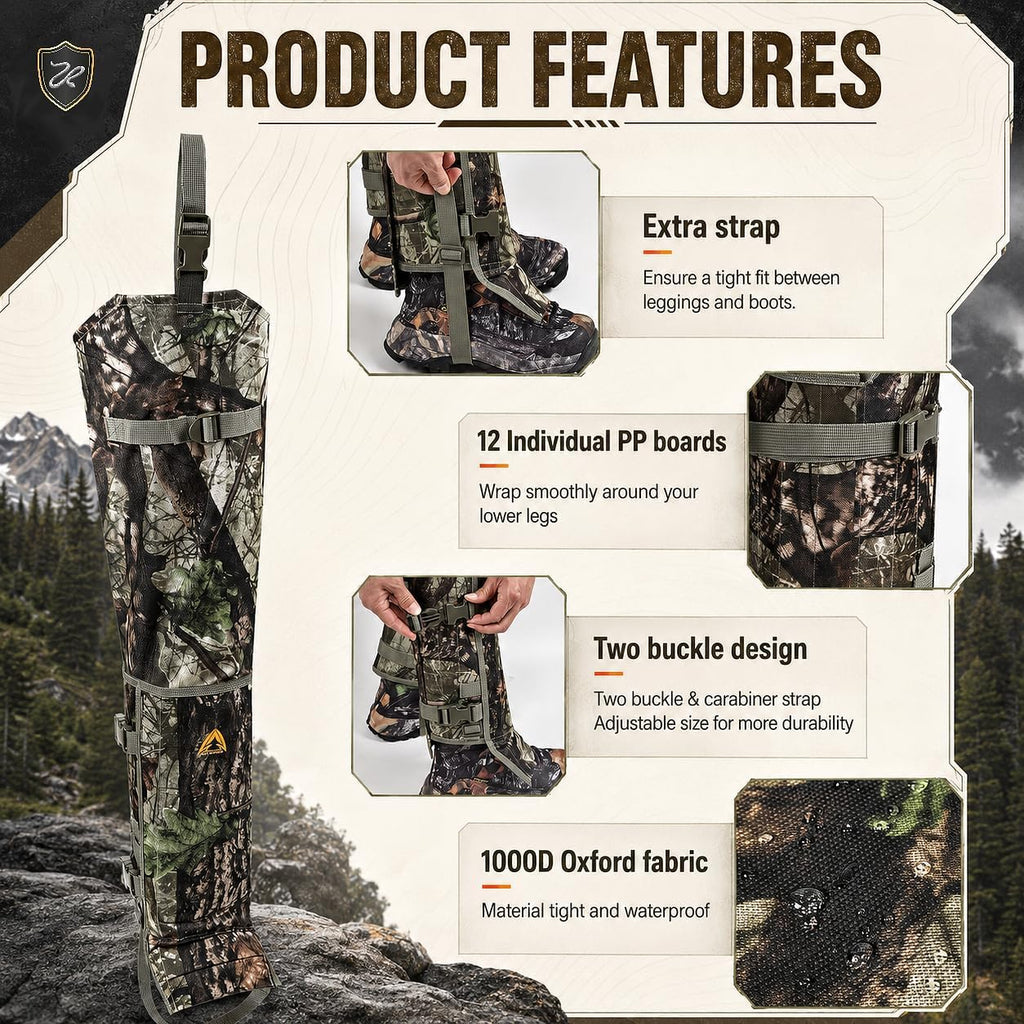 Snake Guard Chaps Waterproof Snake Chaps for Hunting Snake Bite Protection Gear Adjustable Size Snake Bite Protective Gaiters Anti-Snake Gaiters for Legs
