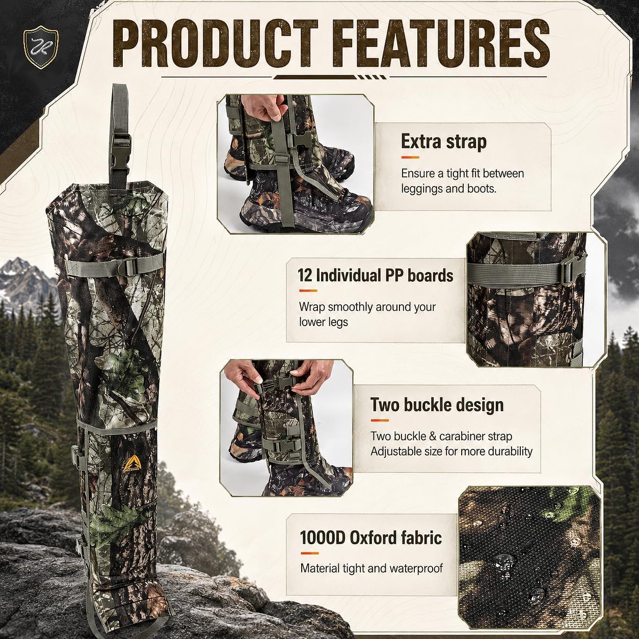 Snake Guard Chaps Waterproof Snake Chaps for Hunting Snake Bite Protection Gear Adjustable Size Snake Bite Protective Gaiters Anti-Snake Gaiters for Legs